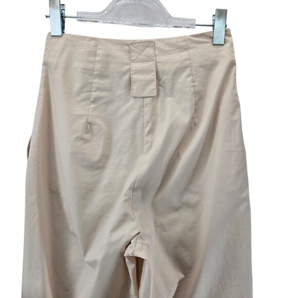 Kaos Straight Leg Pants 26" Waist Ultra High Rise Cropped Pale Pink Cotton Italy - Picture 4 of 10